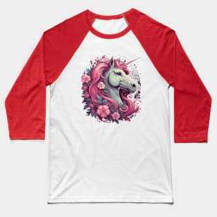 Pink Unicorn Graphic Baseball T-Shirt